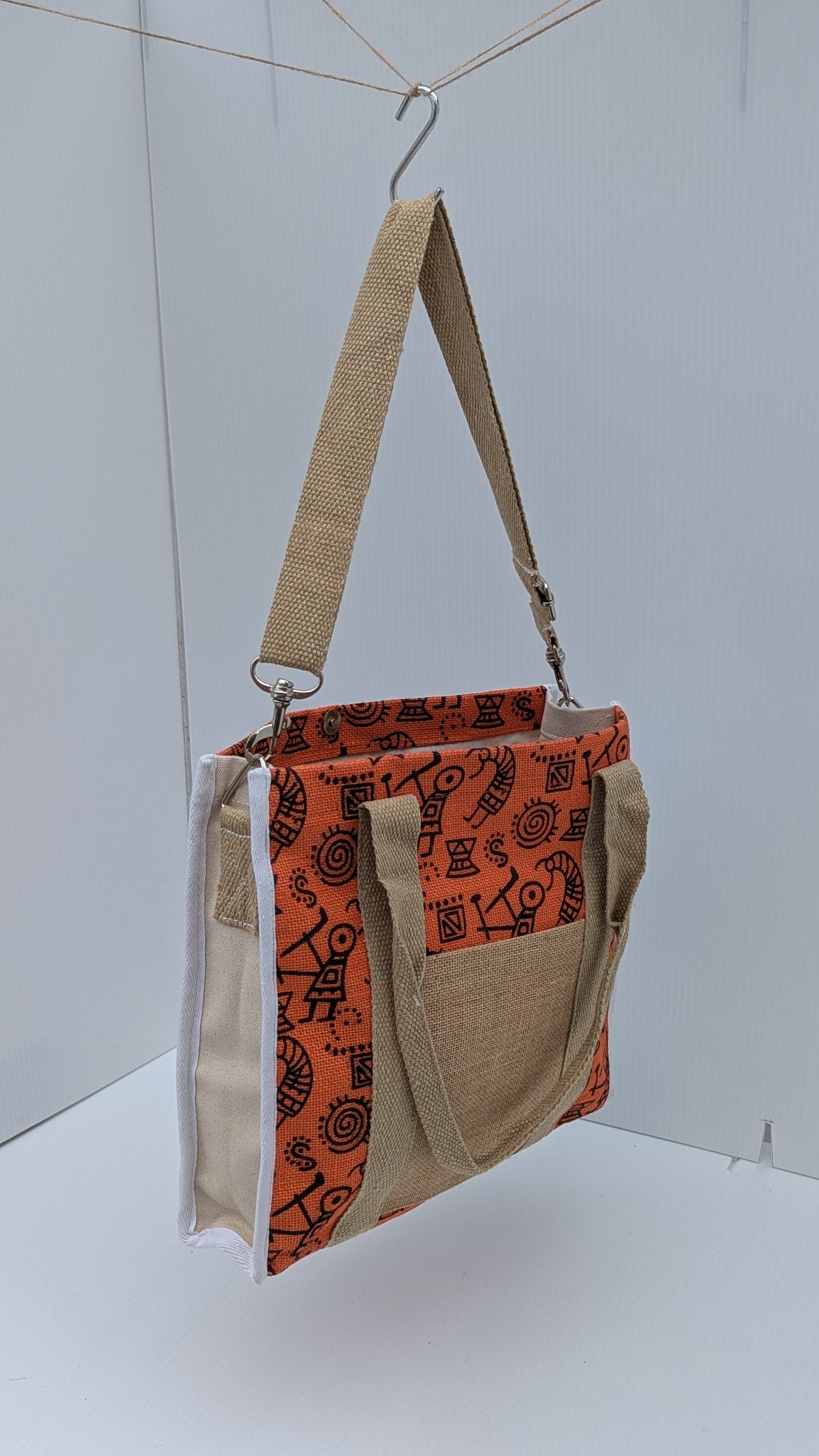 Jute Tote Bag  (3 POCKETS, 2 STRAP OPTIONS)