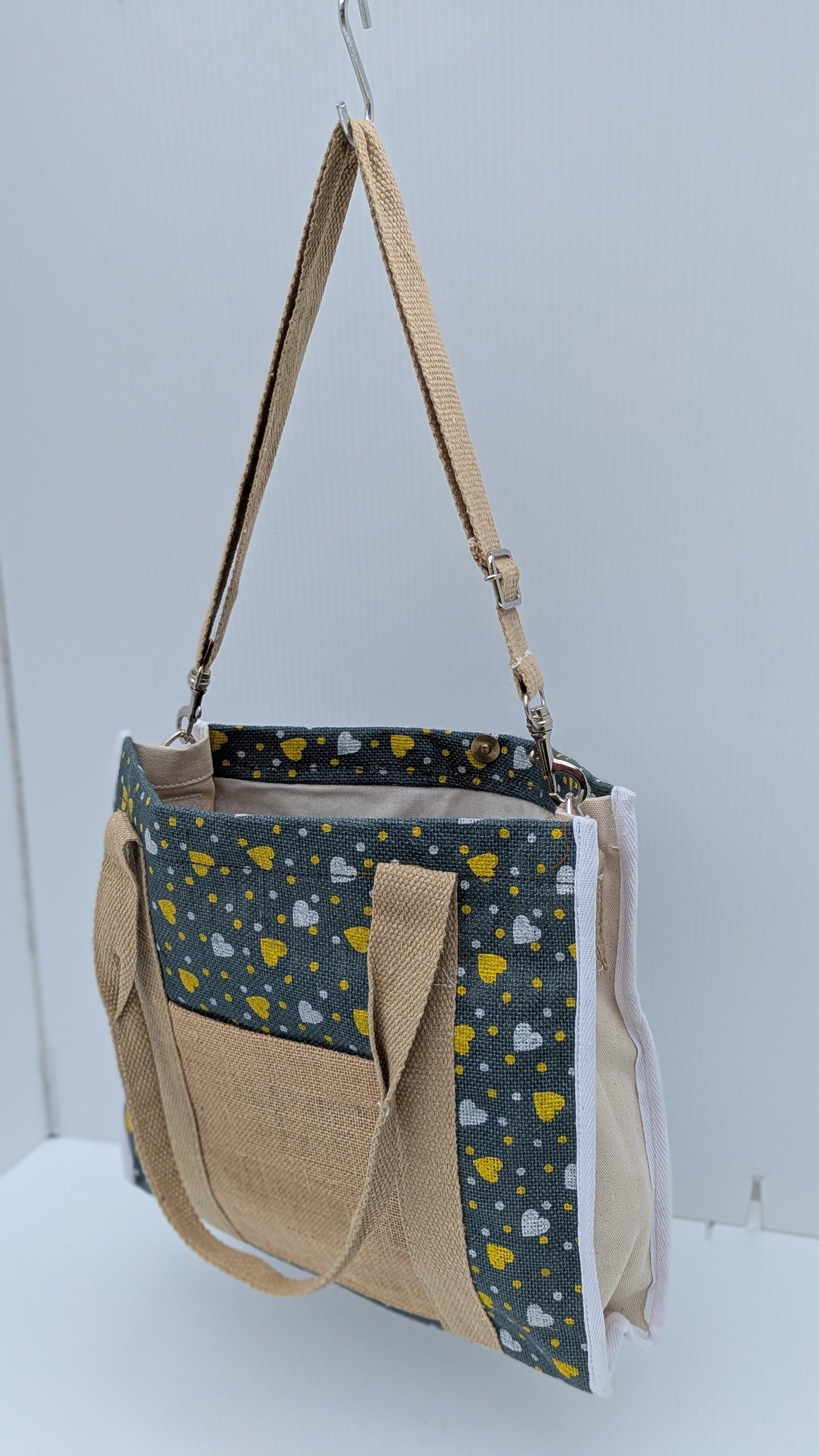 Jute Tote Bag  (3 POCKETS, 2 STRAP OPTIONS)